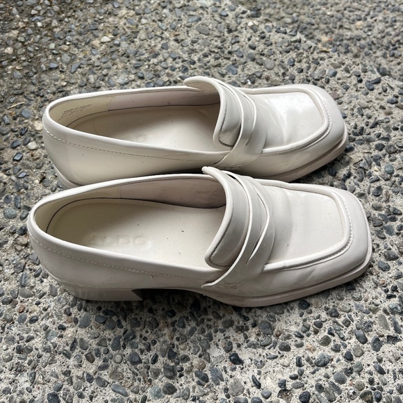 ALDO white heeled loafers - Picture 2 of 4